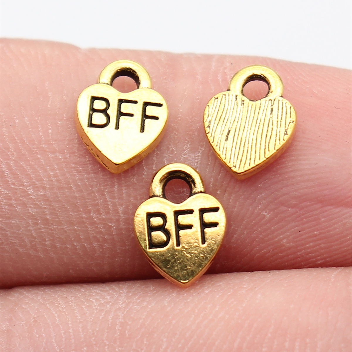 Vintage Fashion Tags - 40pcs 9.3x7mm Antique Gold Color Bff