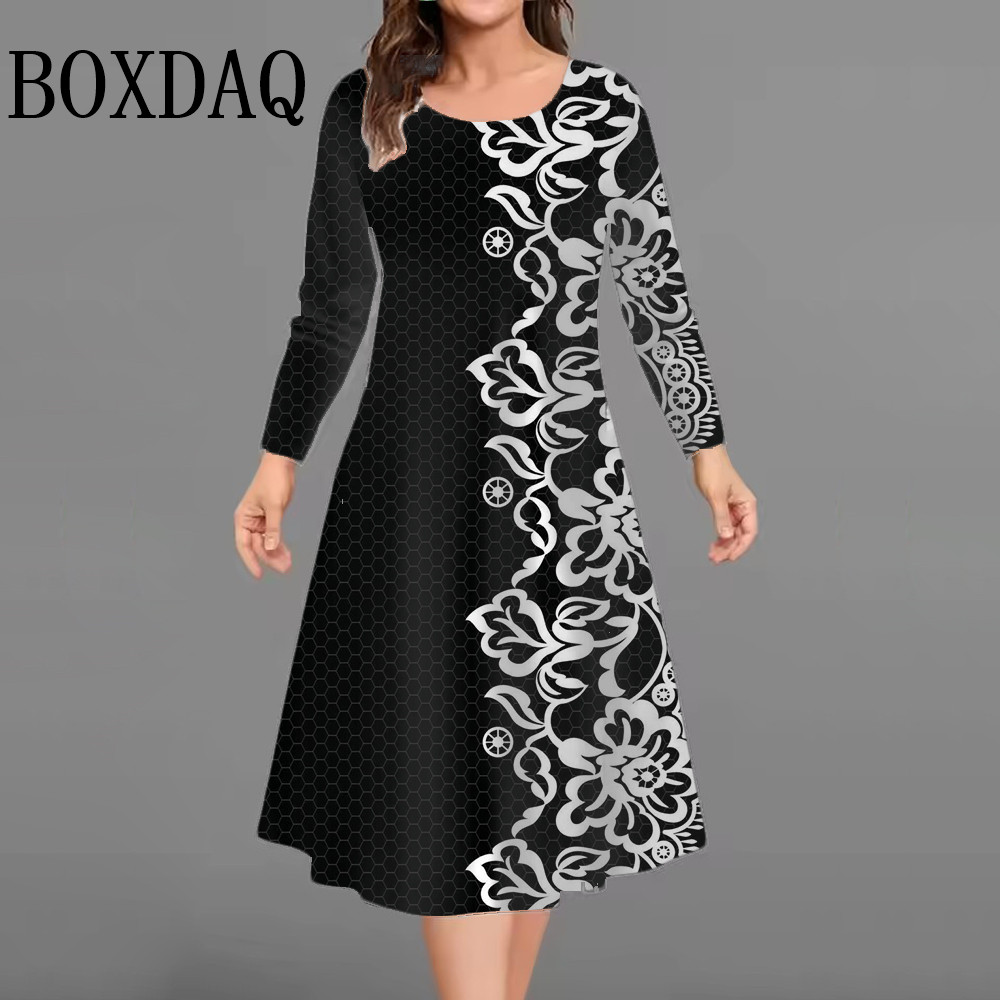 Vintage Fashion Plus Size - New Women's Retro Dress Flowers Printed