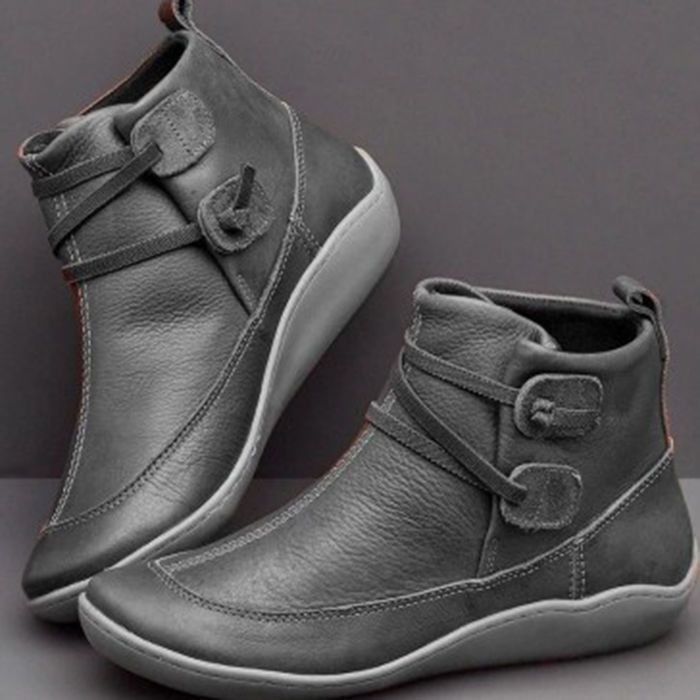 Women Vintage Round Toe PU Lea - огляд і ціна Vintage Fashion Plus Size
