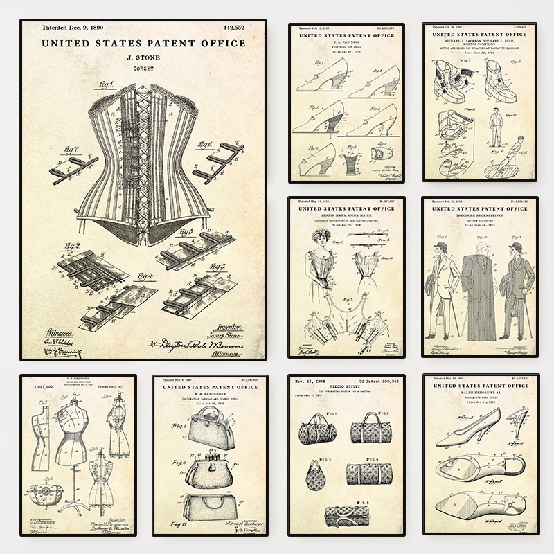 Fashion Clothing Shoe Bag Desi - огляд і ціна Vintage Fashion Prints For Wall