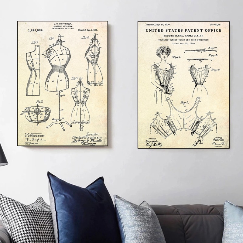 Fashion Clothing Shoe Bag Desi - огляд і ціна Vintage Fashion Prints For Wall