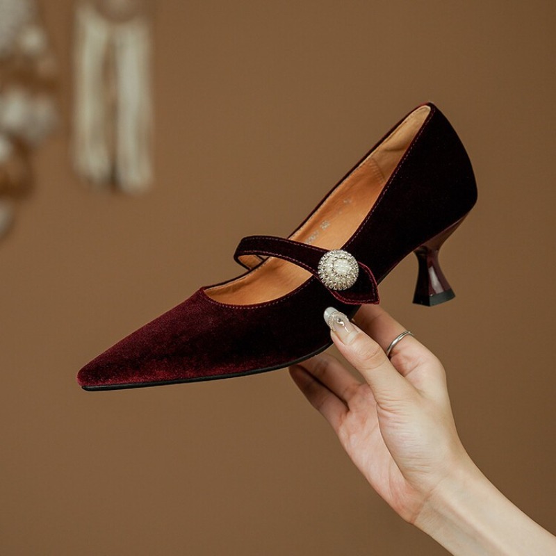 Wine Red Pointed Toe Mary Jane - огляд і ціна Vintage Old Fashion