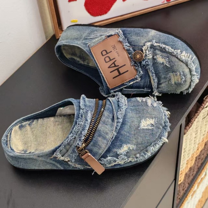 Washed Denim Metal Toe Flat He - огляд і ціна Vintage Old Fashion