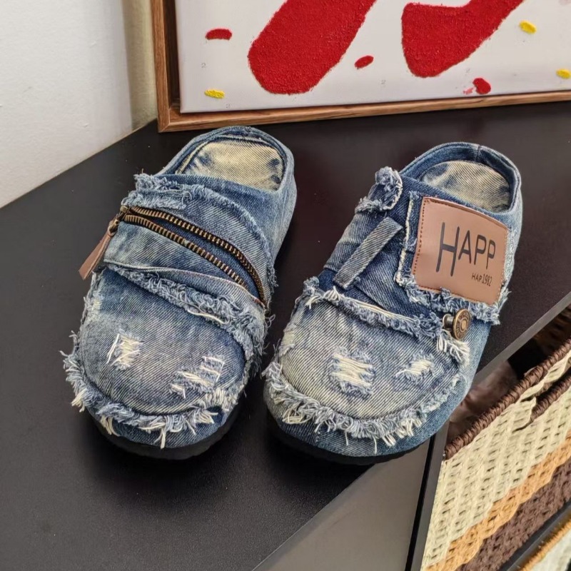 Washed Denim Metal Toe Flat He - огляд і ціна Vintage Old Fashion