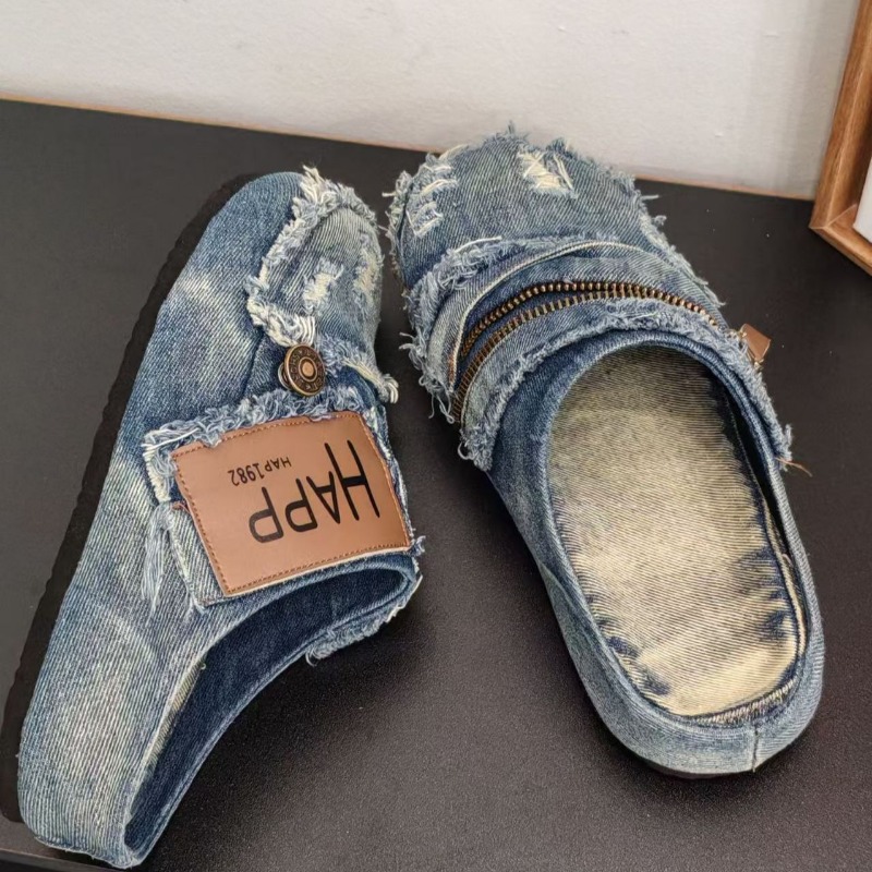Washed Denim Metal Toe Flat He - огляд і ціна Vintage Old Fashion