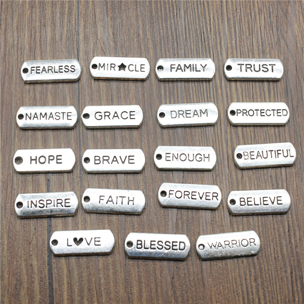 10pcs Word Tags Pendant Charms - огляд і ціна Vintage Fashion Tags