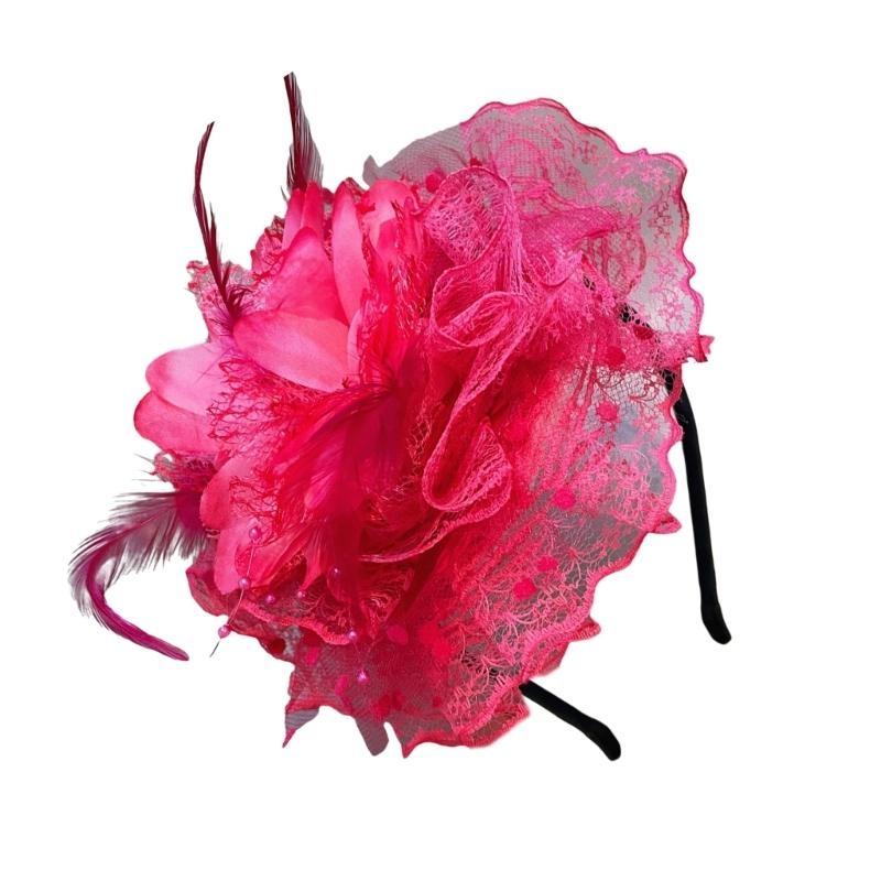 A52E Lace Flower Hair Hoop for - огляд і ціна Vintage Fashion Events
