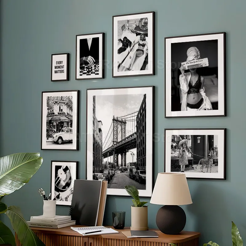 Black and White Vintage Wall A - огляд і ціна Vintage Fashion Prints For Wall