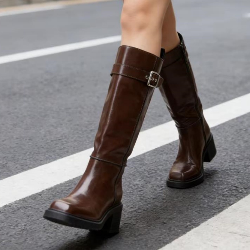 British Style Brown Knee Boots - огляд і ціна Vintage Fashion Designer
