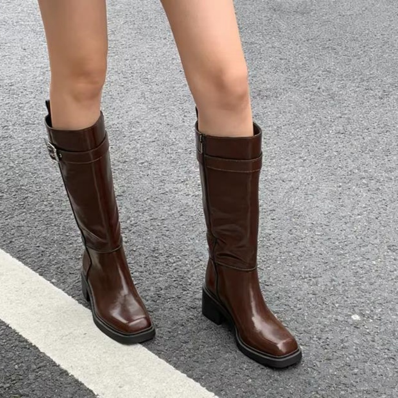 British Style Brown Knee Boots - огляд і ціна Vintage Fashion Designer