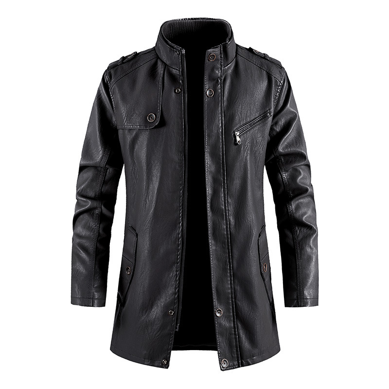 Mid-Length Faux Leather Motocy - огляд і ціна Vintage Windbreaker Nylon