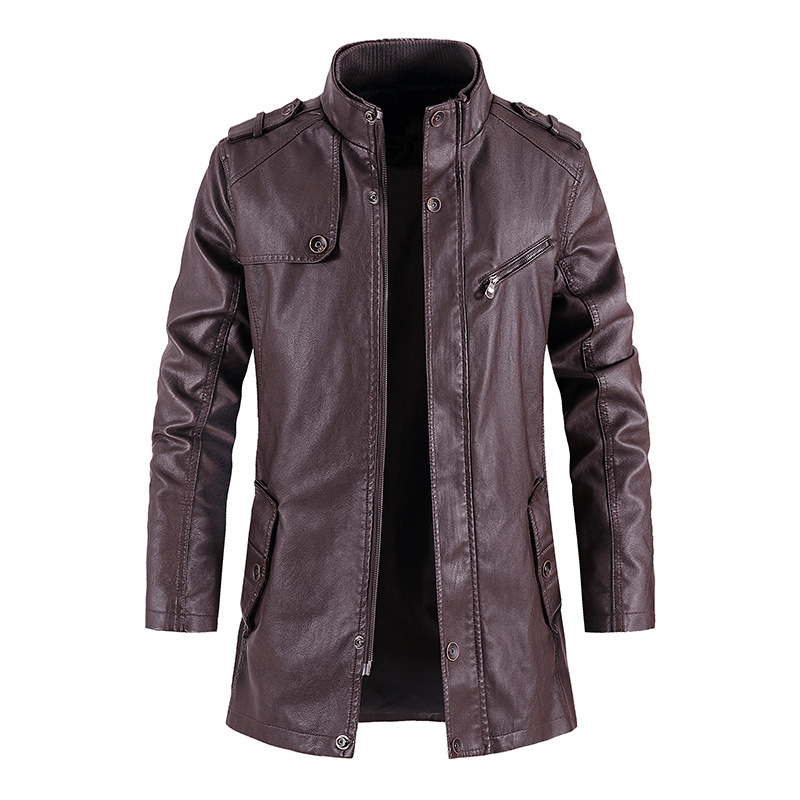 Mid-Length Faux Leather Motocy - огляд і ціна Vintage Windbreaker Nylon