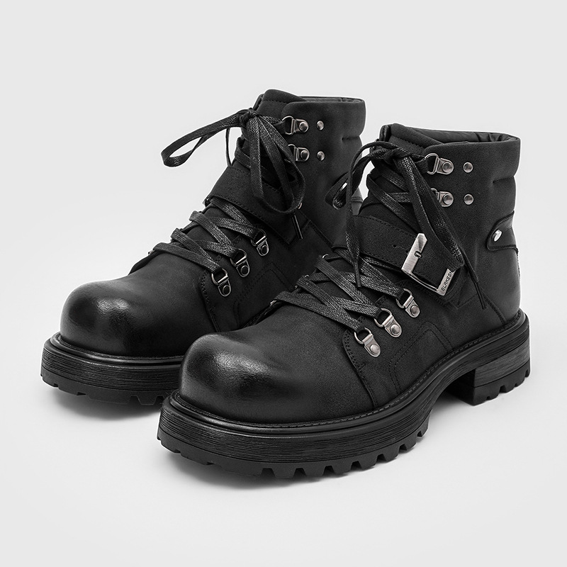 Brand Men Leather Boots Motorc - огляд і ціна Vintage Old Fashion