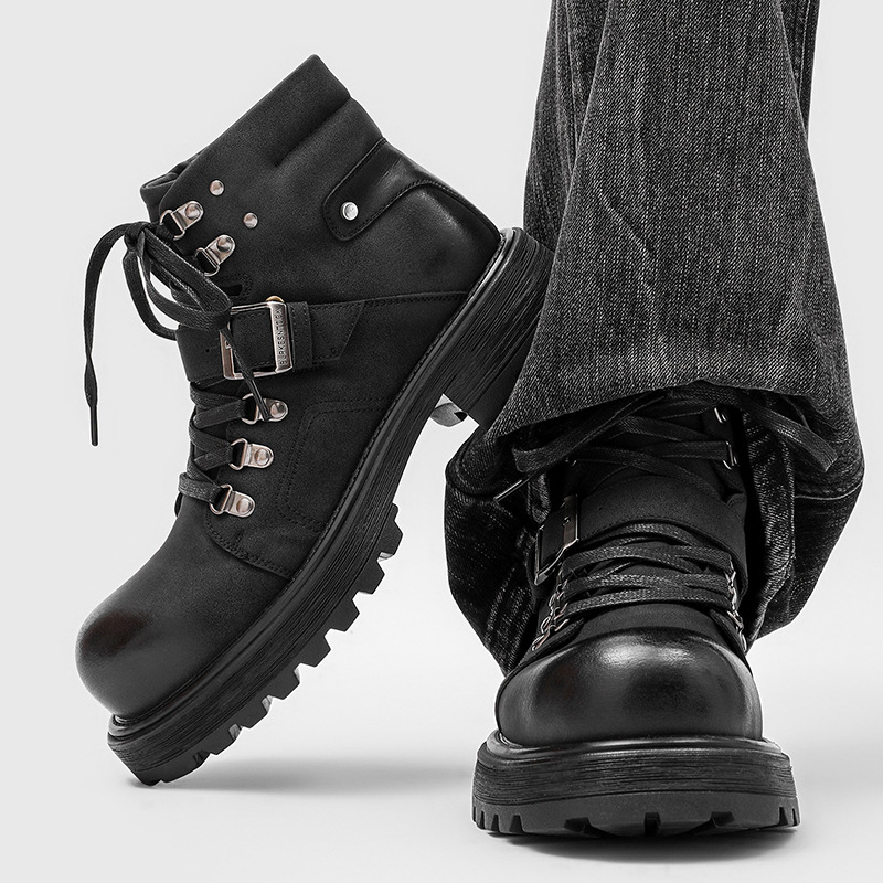 Brand Men Leather Boots Motorc - огляд і ціна Vintage Old Fashion