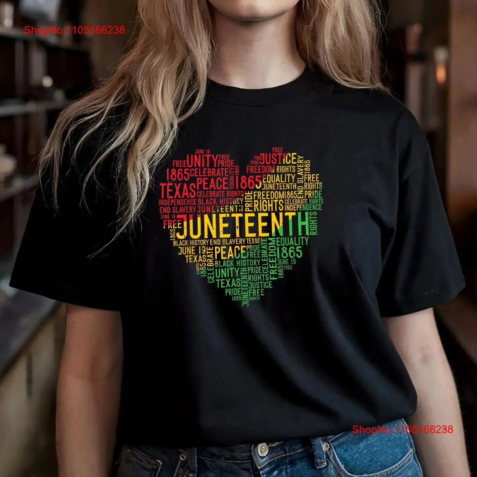 Juneteenth Heart T Shirt Black - огляд і ціна Vintage Fashion History