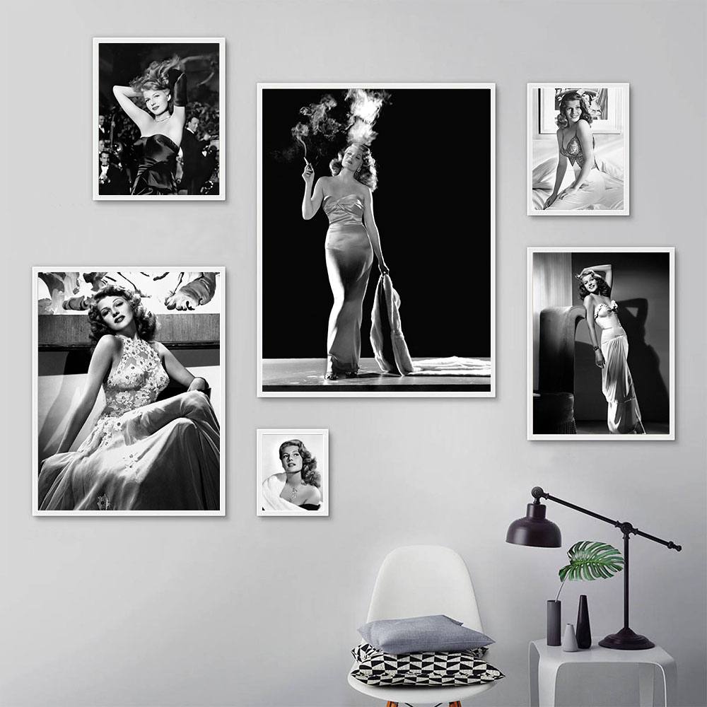 Rita Hayworth Poster,Black and - огляд і ціна Vintage Fashion Prints For Wall