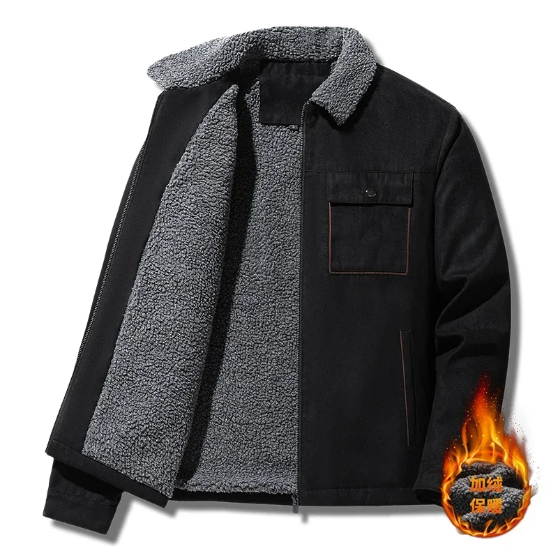 Winter Men Jackets Suede Warm  - огляд і ціна Vintage Windbreaker Nylon