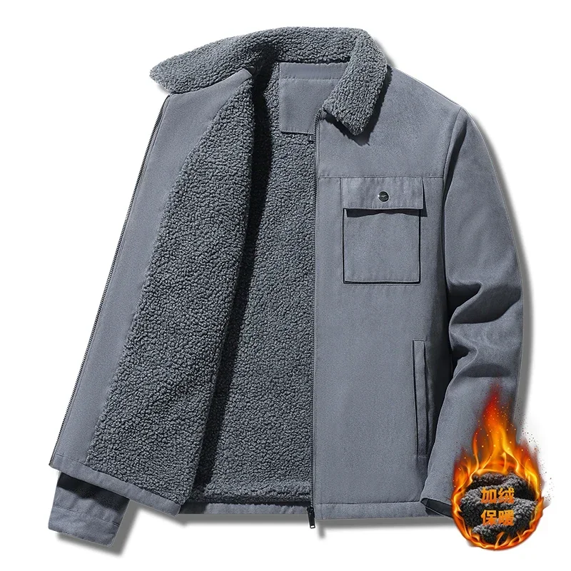 Winter Men Jackets Suede Warm  - огляд і ціна Vintage Windbreaker Nylon